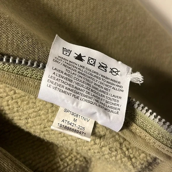 Army green nike sweatshirt w/ Zipper detail M - Picture 4 of 12